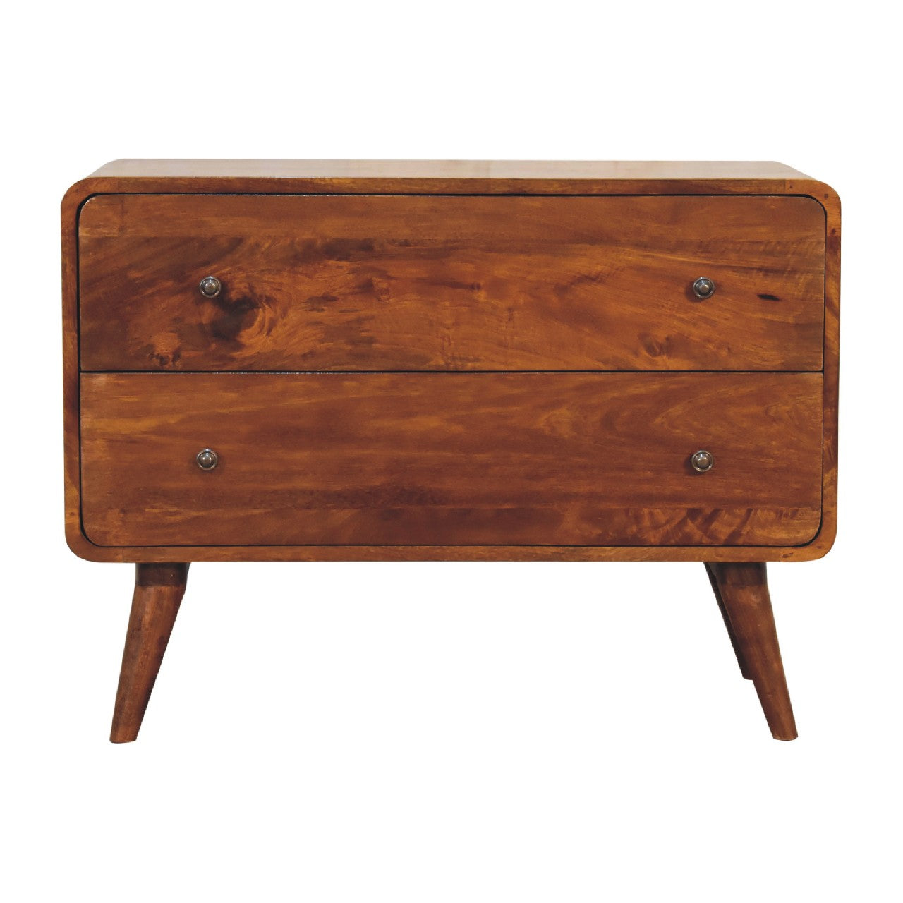 Artisan - Curved Chest with 2 Drawer in Chestnut