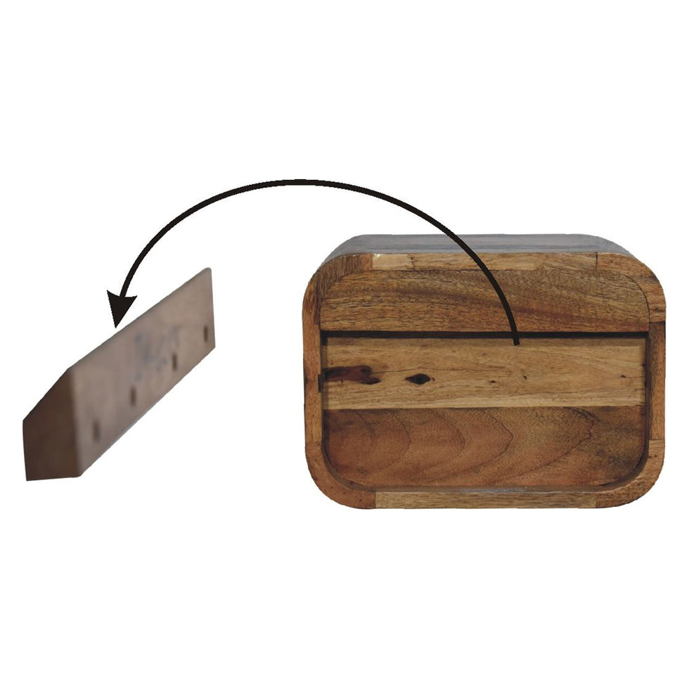 Artisan - Oak-Ish Floating Open Curve Nightstand