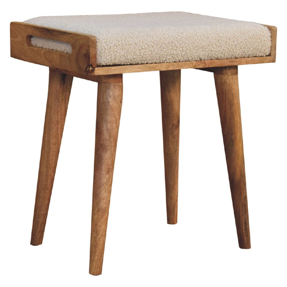Artisan - Boucle Cream Tray Style Footstool