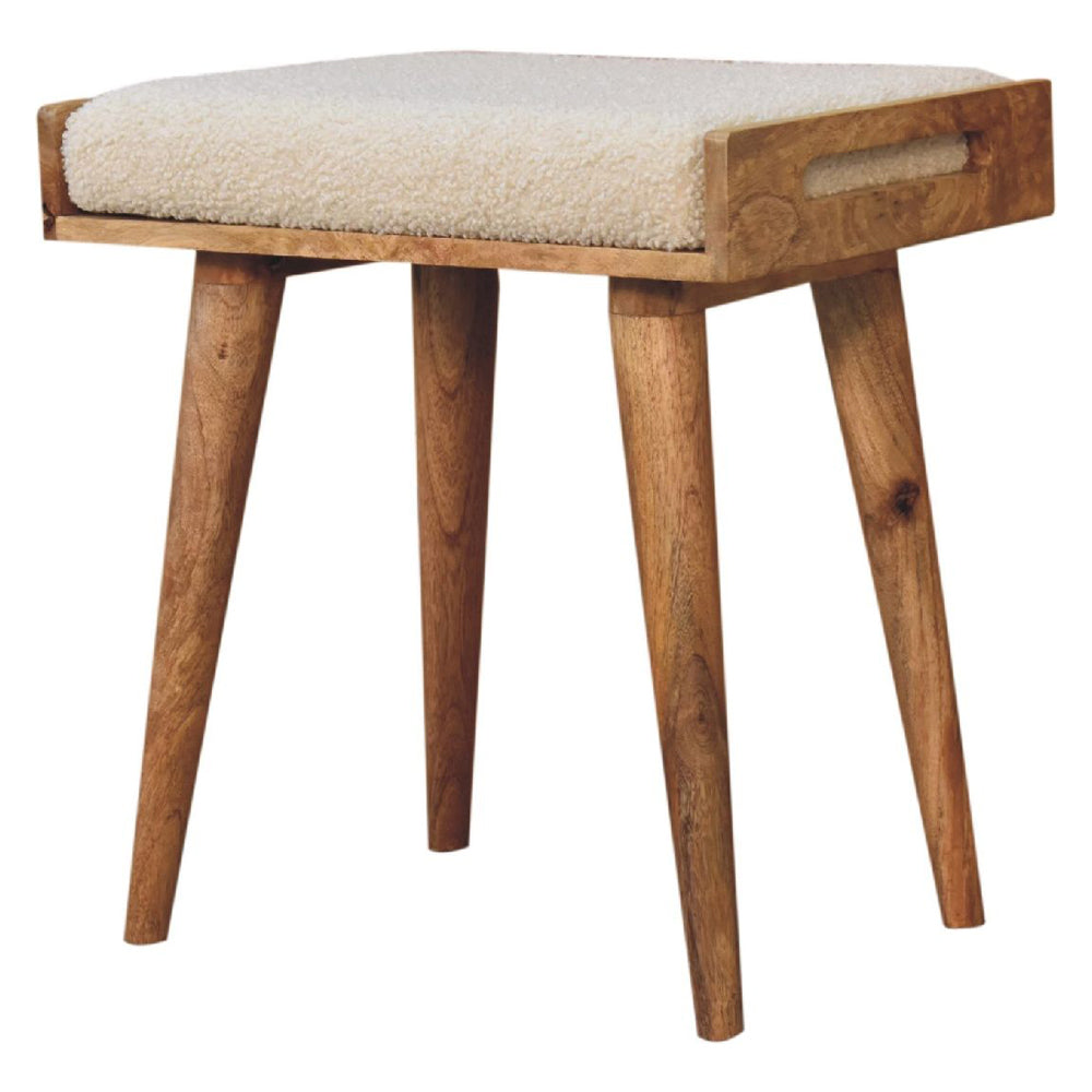 Artisan - Boucle Cream Tray Style Footstool