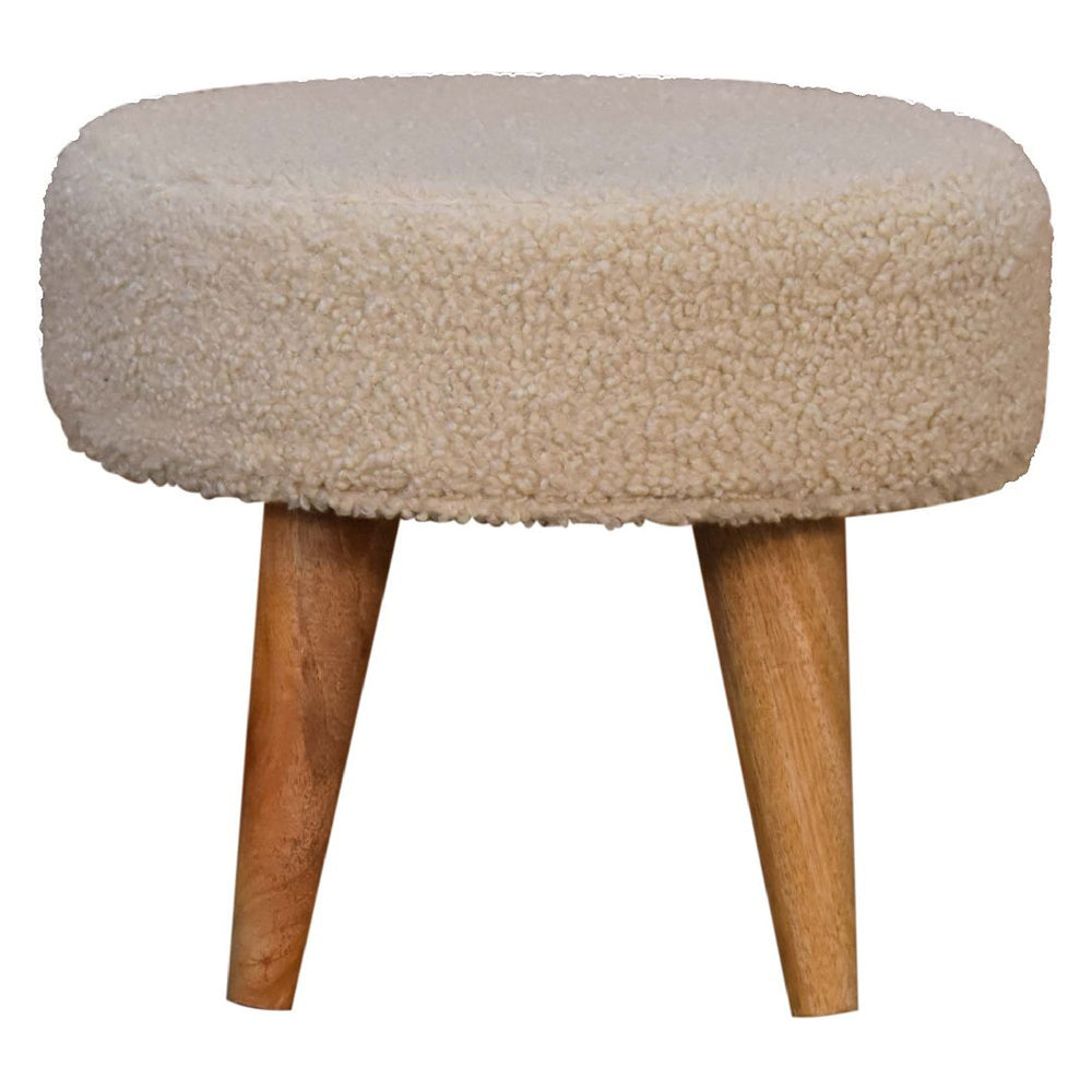 Artisan - Cream Boucle Petite Footstool