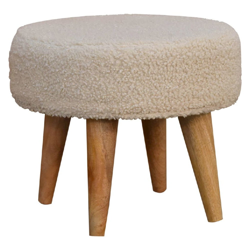 Artisan - Cream Boucle Petite Footstool