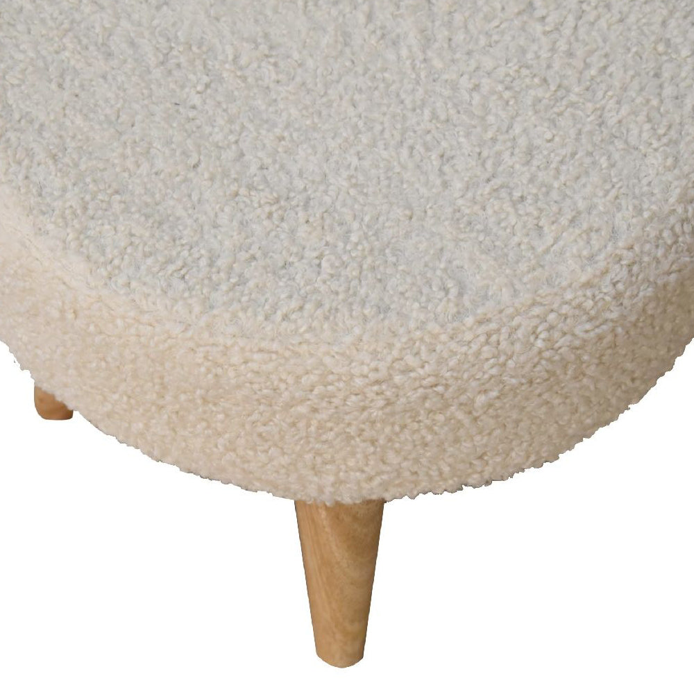 Artisan - Cream Boucle Petite Footstool