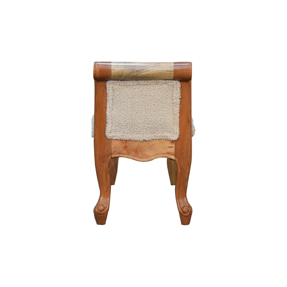 Artisan - French Style Bench in Cream, Boucle