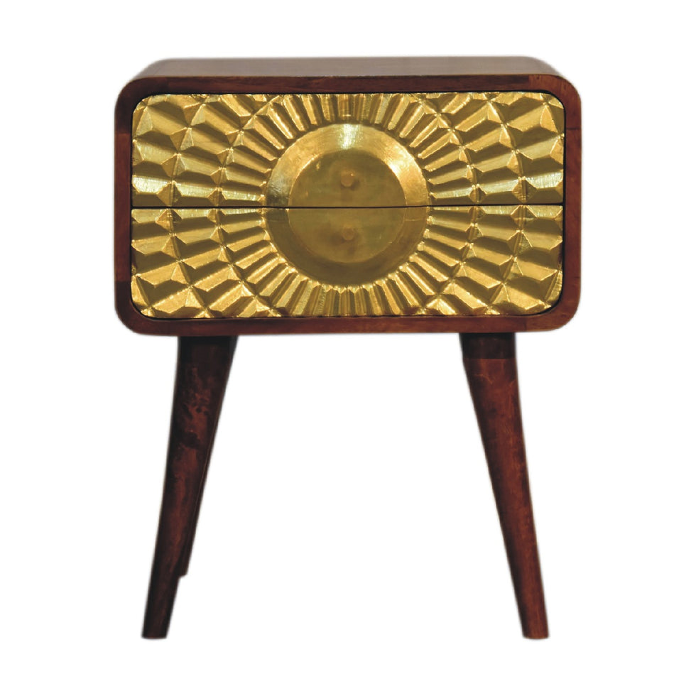 Artisan - Eden Curved Nightstand in Chestnut