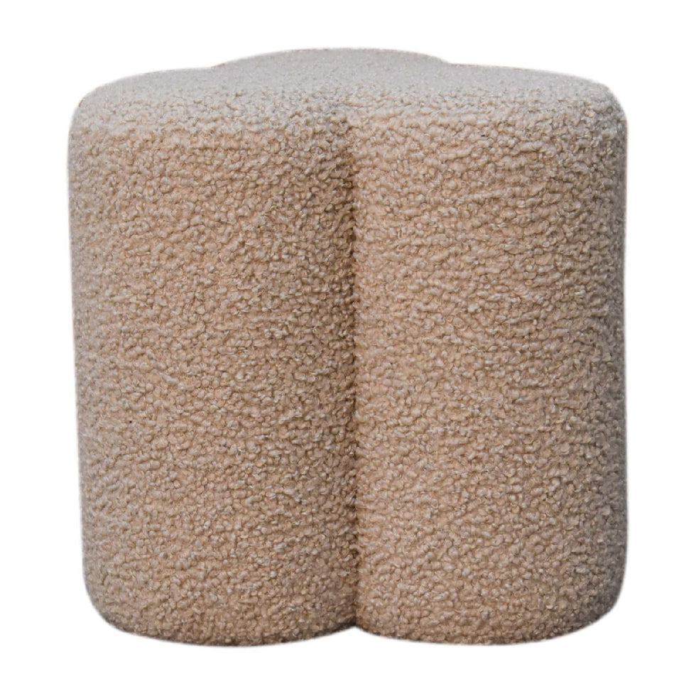 Artisan - Clover Footstool in Mud, Boucle