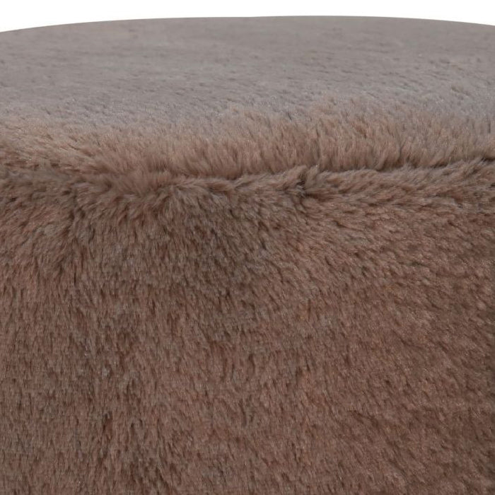 Artisan - Mocha Faux Fur Round Ball Footstool