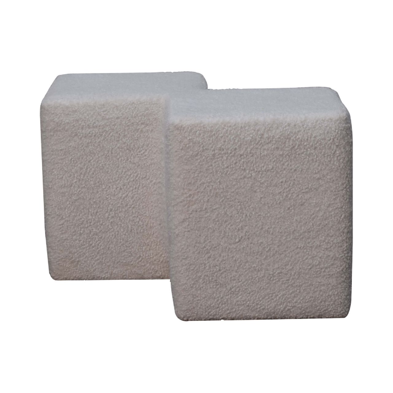 Artisan - Twin Footstool in White, Boucle