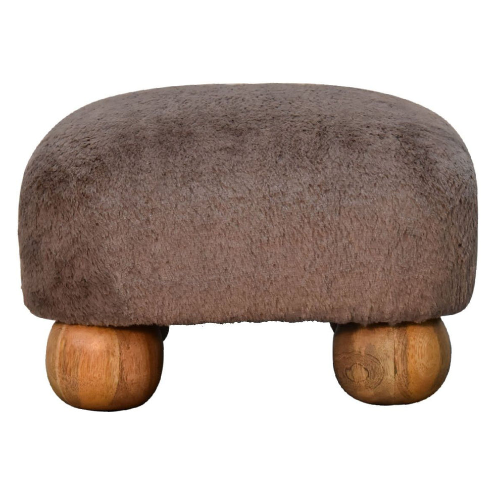 Artisan - Mocha Faux Fur Nordic Footstool