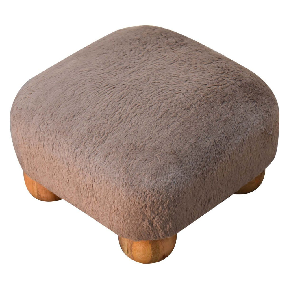 Artisan - Mocha Faux Fur Nordic Footstool