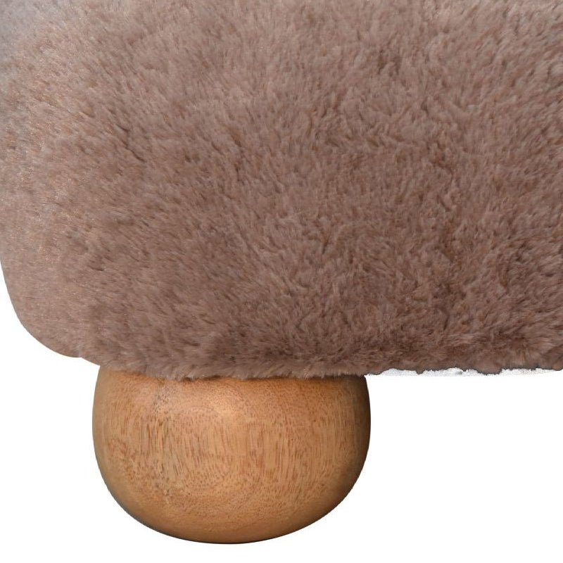 Artisan - Mocha Faux Fur Nordic Footstool