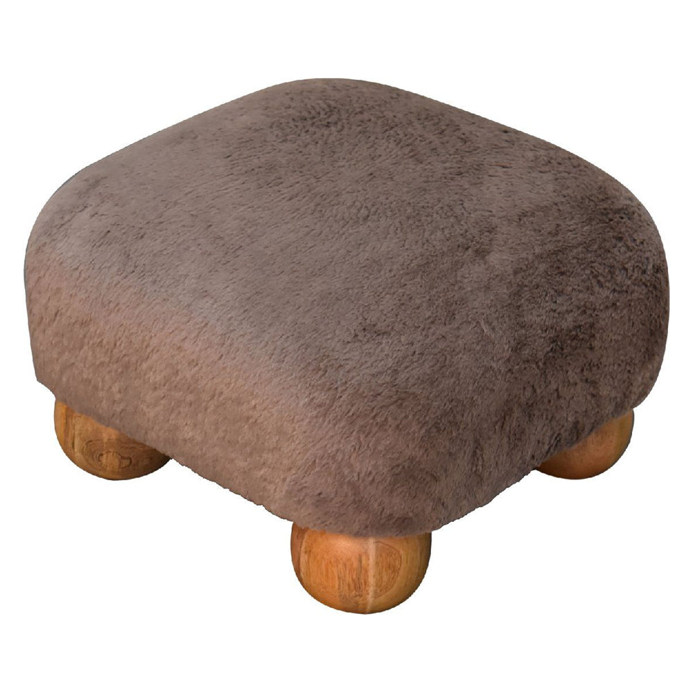 Artisan - Mocha Faux Fur Nordic Footstool