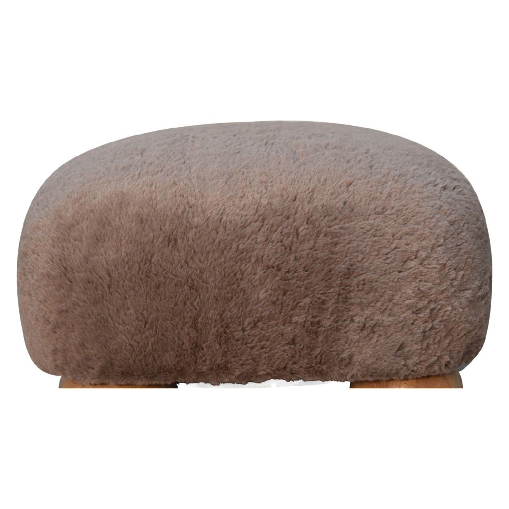 Artisan - Mocha Faux Fur Nordic Footstool