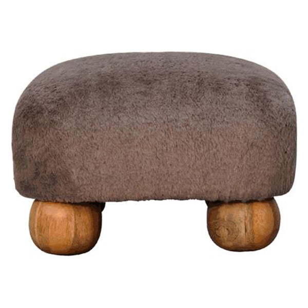 Artisan - Mocha Faux Fur Nordic Footstool