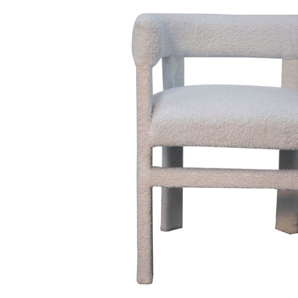 Artisan - Occasional Chair in White, Boucle