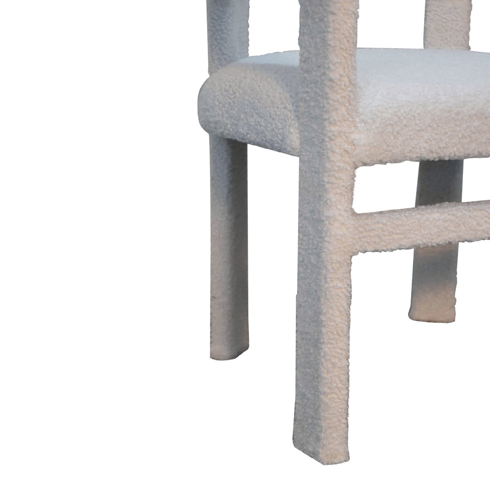 Artisan - Occasional Chair in White, Boucle
