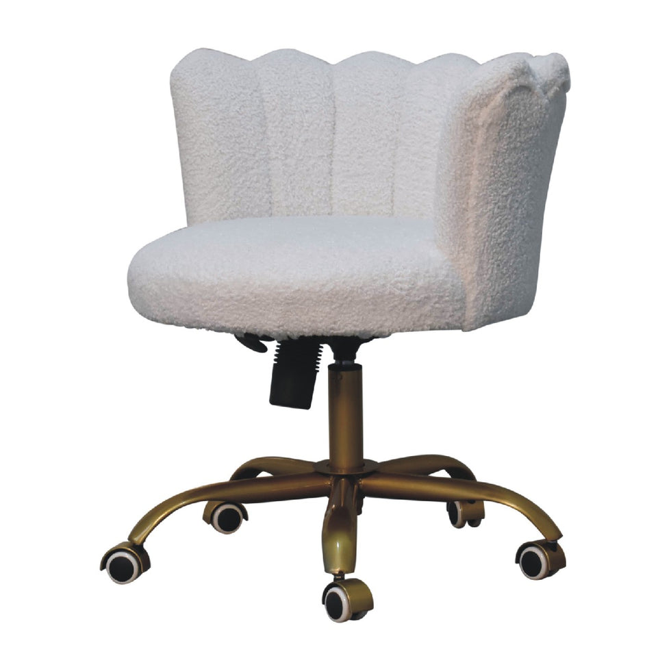 Artisan - Swivel Chair in White, Boucle