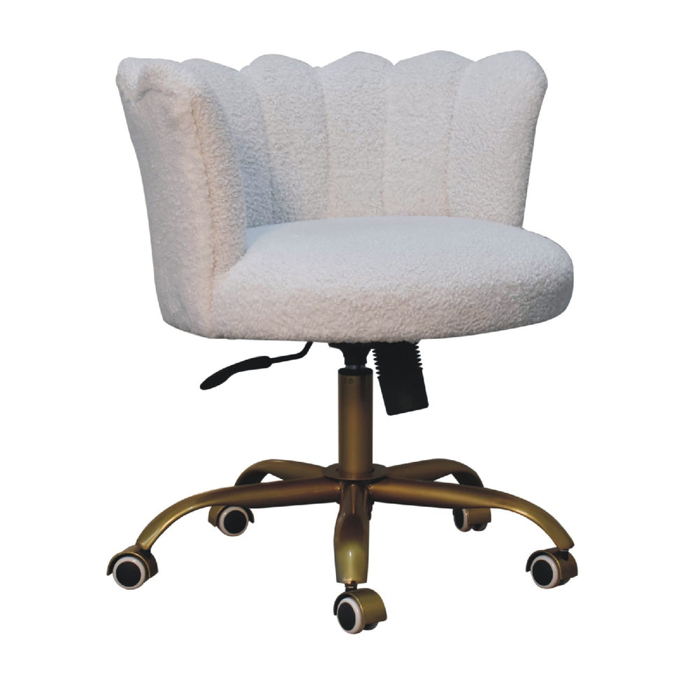 Artisan - Swivel Chair in White, Boucle
