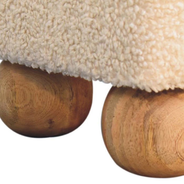 Artisan - Vintage Leather Boucle Ball Footstool