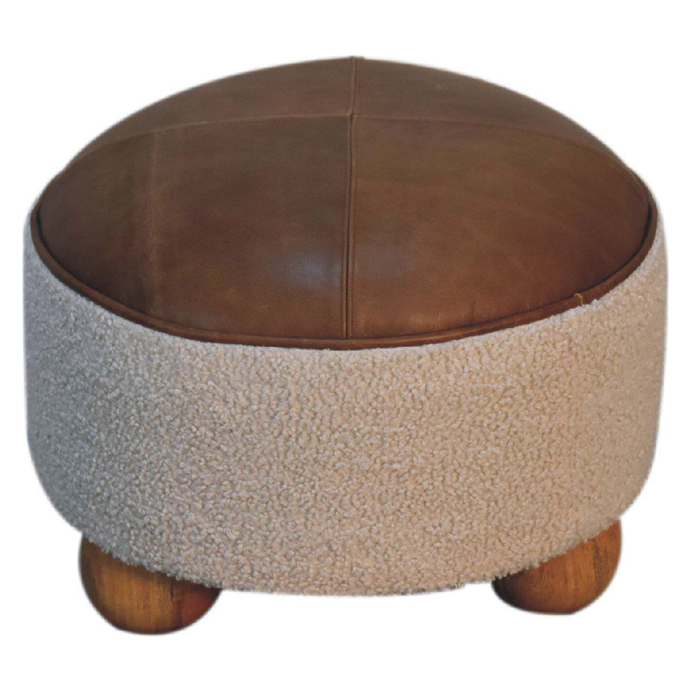 Artisan - Cream Boucle Buffalo Footstool