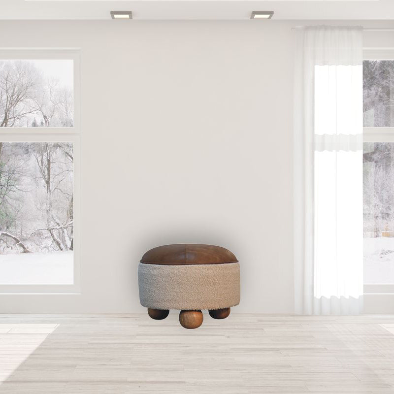 Artisan - Cream Boucle Buffalo Footstool