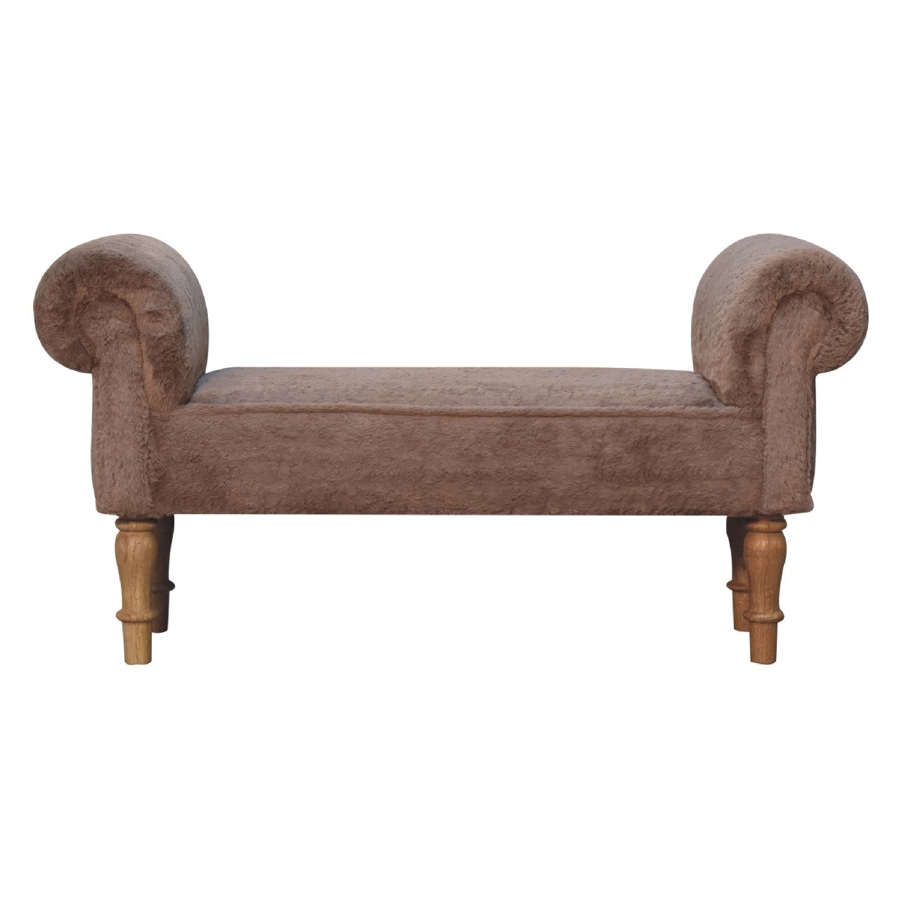 Artisan - Bedroom Bench in Mocha, Faux Fur