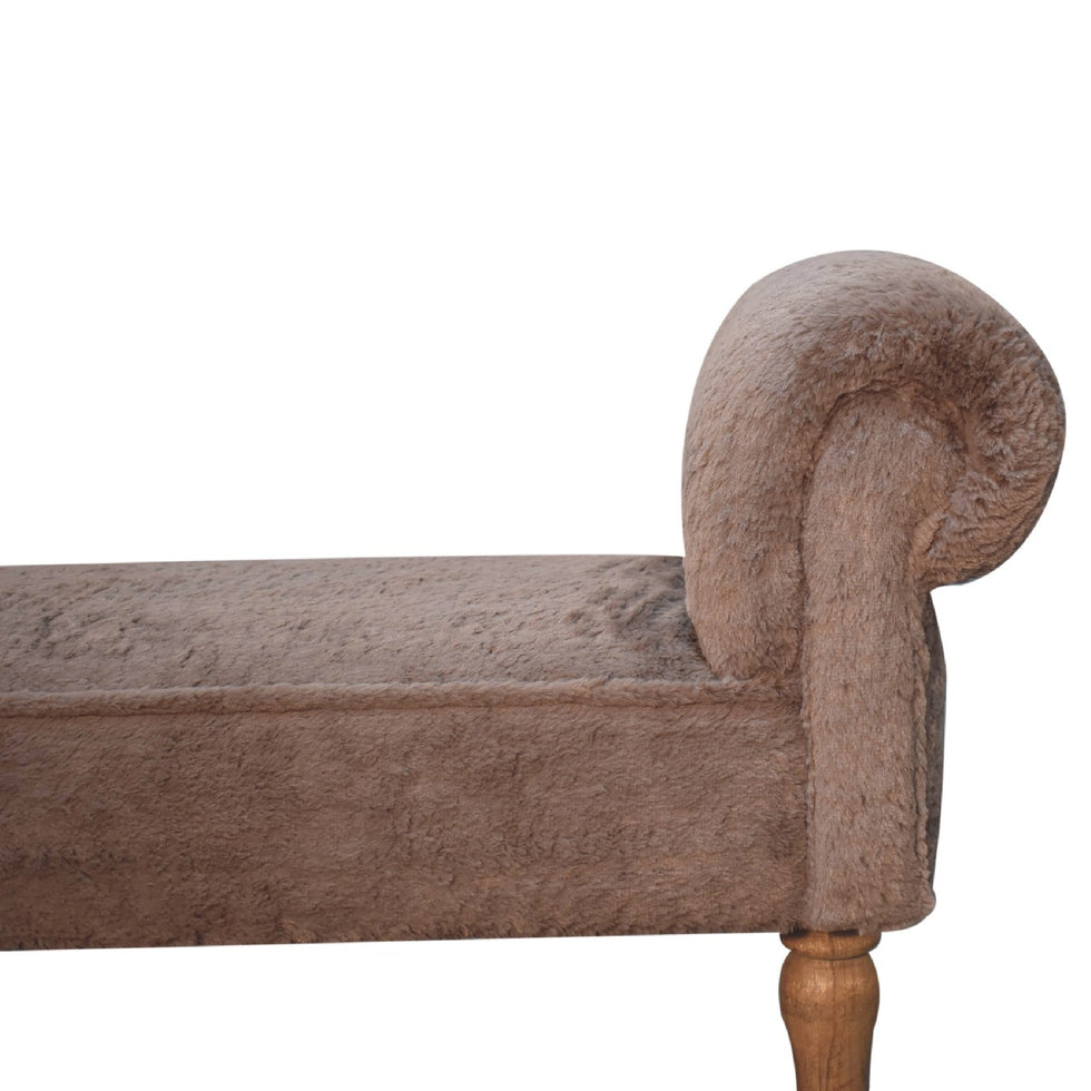 Artisan - Bedroom Bench in Mocha, Faux Fur