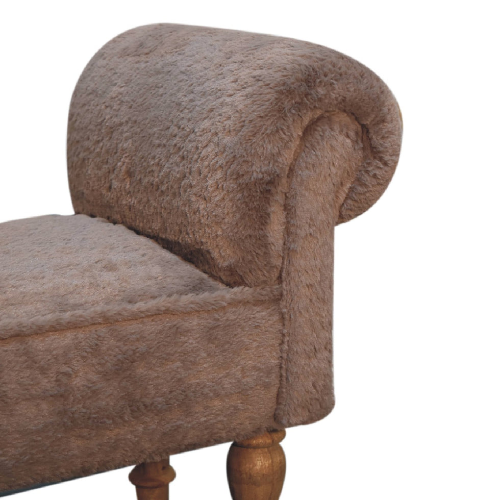 Artisan - Bedroom Bench in Mocha, Faux Fur