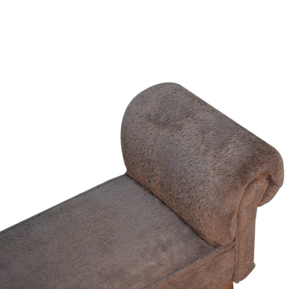 Artisan - Bedroom Bench in Mocha, Faux Fur