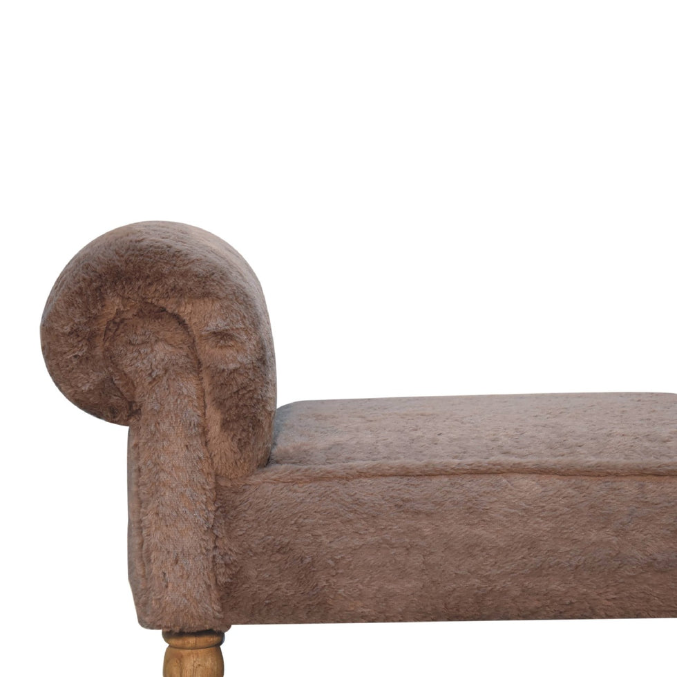 Artisan - Bedroom Bench in Mocha, Faux Fur