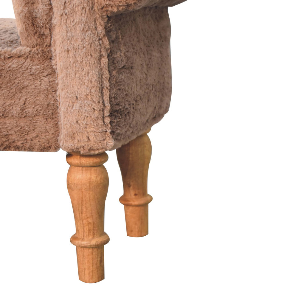 Artisan - Bedroom Bench in Mocha, Faux Fur