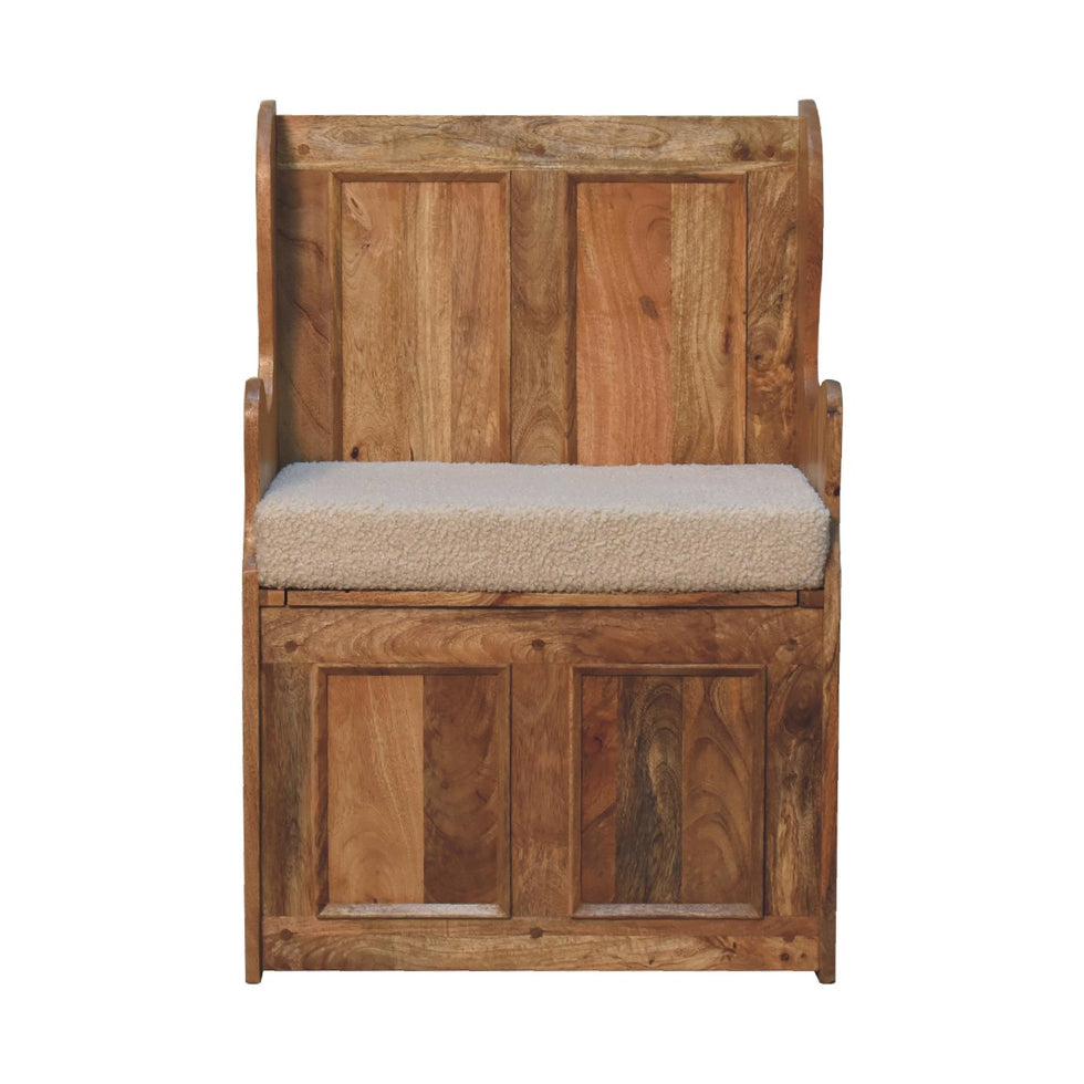 Artisan - Mini Monks Bench in Cream, Boucle