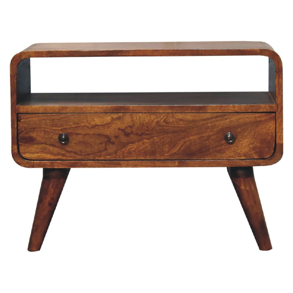 Artisan - Mini Chestnut Curved Media Unit