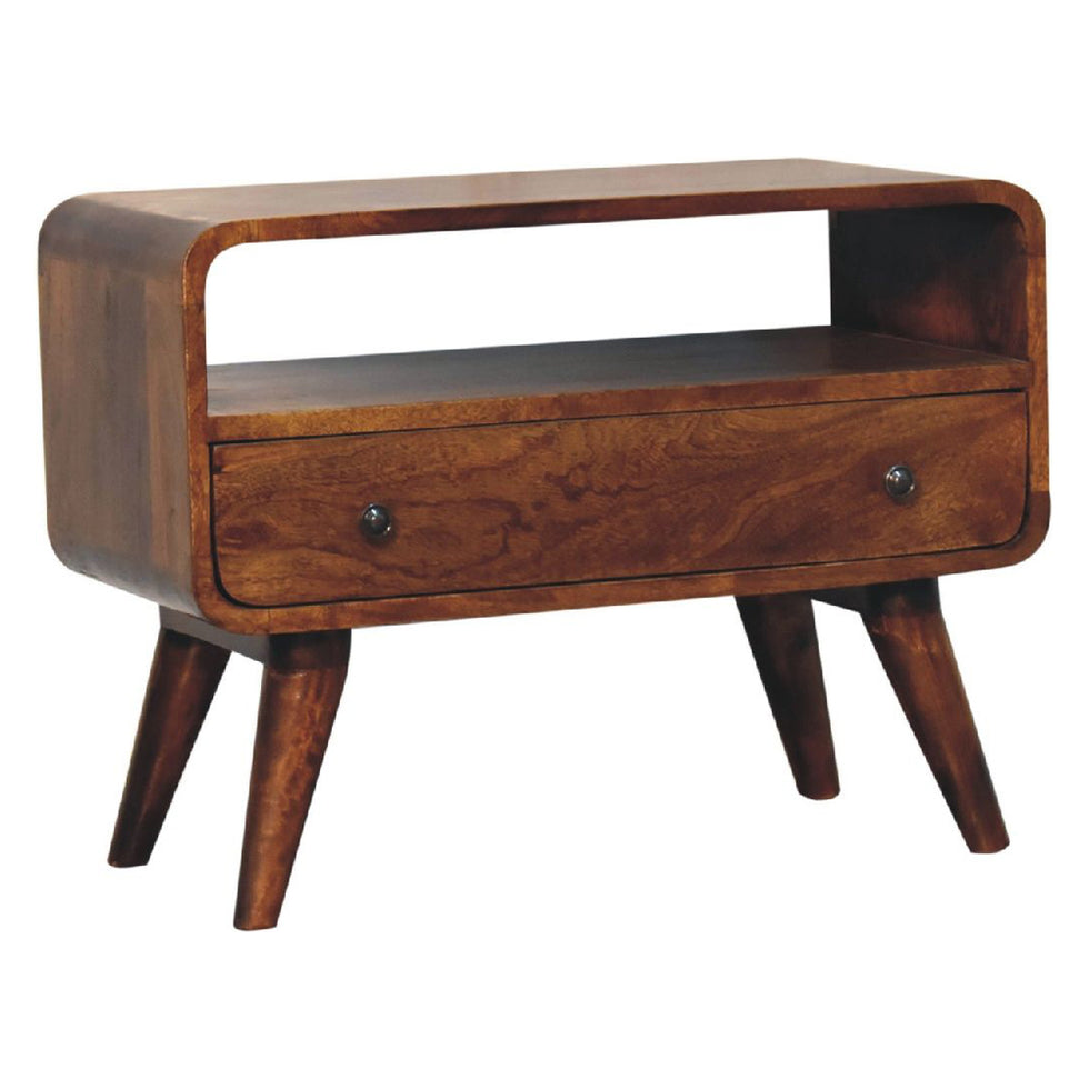 Artisan - Mini Chestnut Curved Media Unit