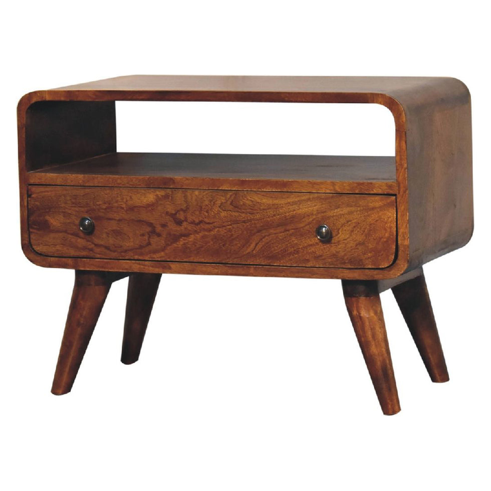 Artisan - Mini Chestnut Curved Media Unit
