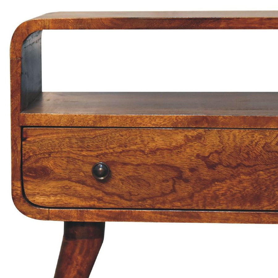 Artisan - Mini Chestnut Curved Media Unit