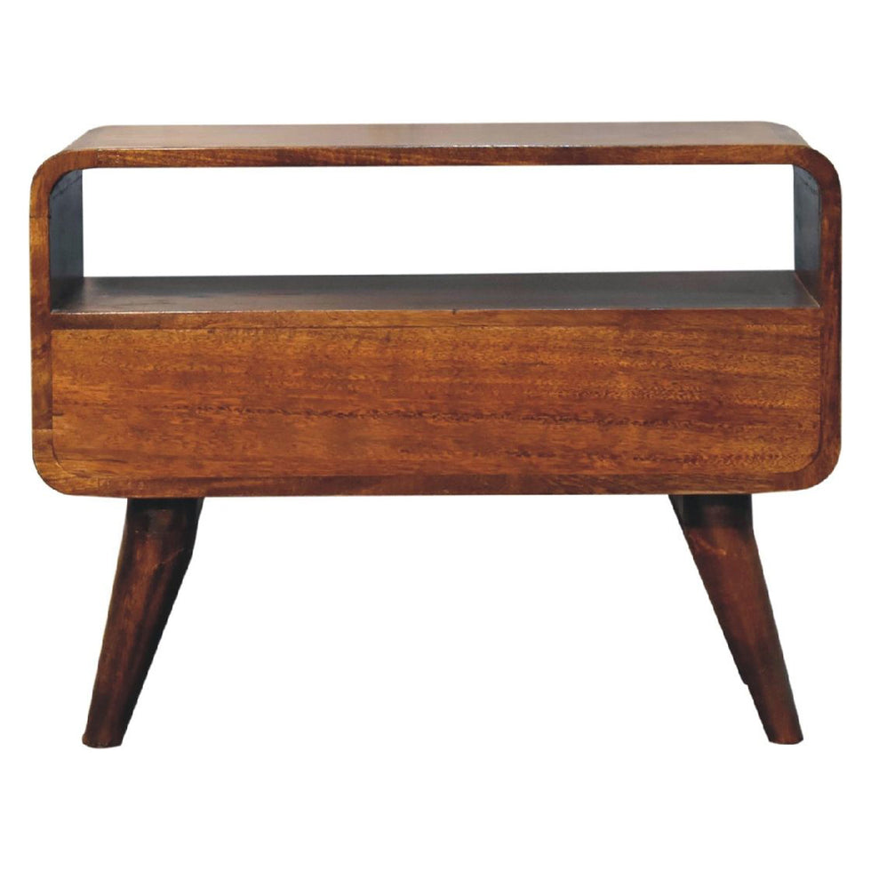 Artisan - Mini Chestnut Curved Media Unit
