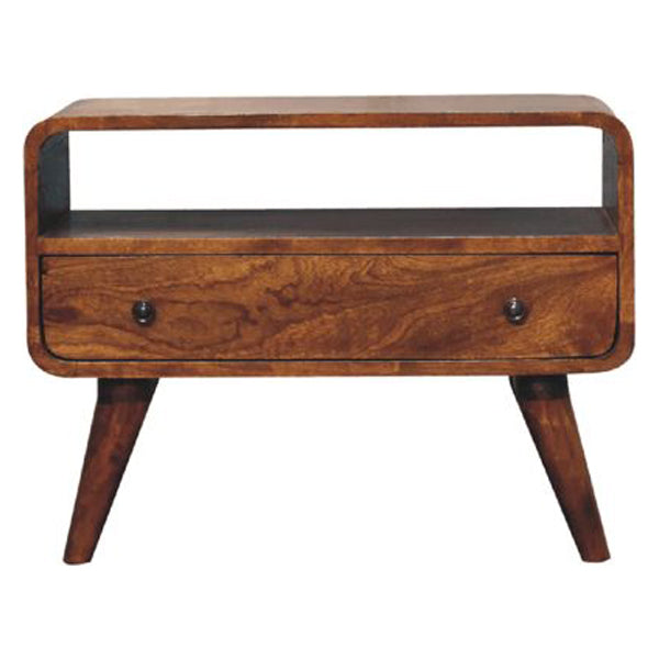 Artisan - Mini Chestnut Curved Media Unit