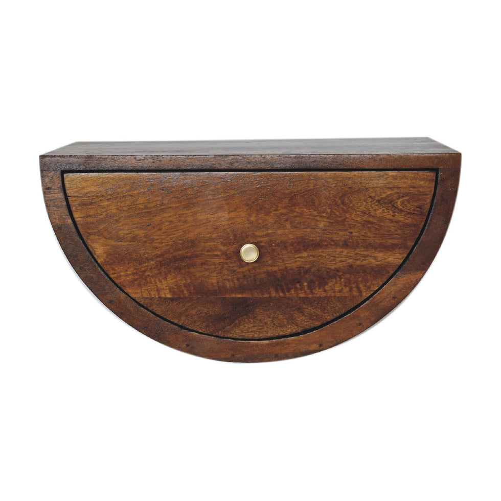 Artisan - Crescent Floating Nightstand in Chestnut