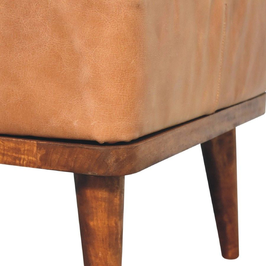 Artisan - Tan Buffalo Leather Tan Footstool