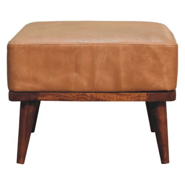 Artisan - Tan Buffalo Leather Tan Footstool