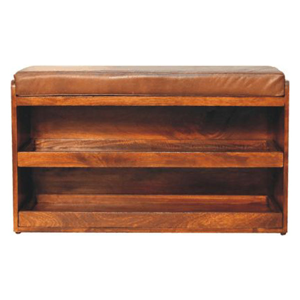 Artisan - Buffalo Hide Pull Out Shoe Storage Bench