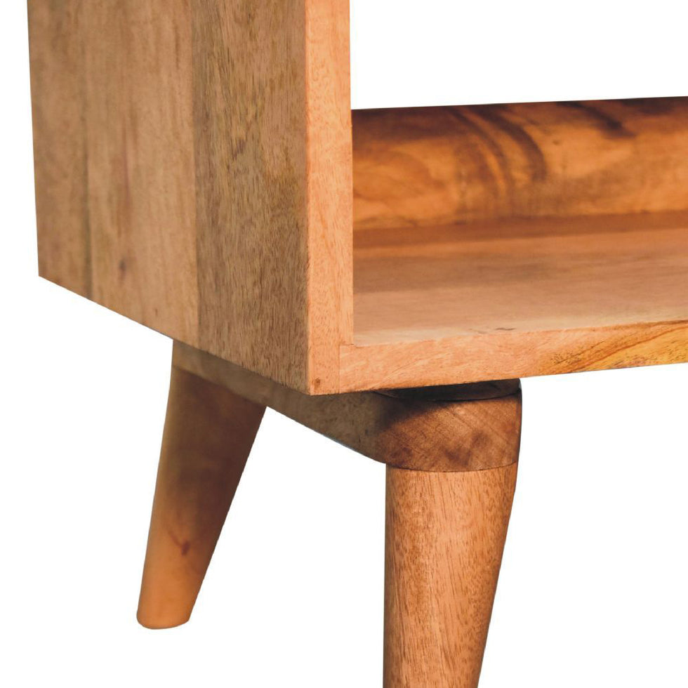 Artisan - Oak-Ish Bench With Tan Leather Seatpad