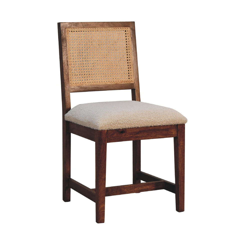 Artisan - Rattan Chair in Cream, Boucle