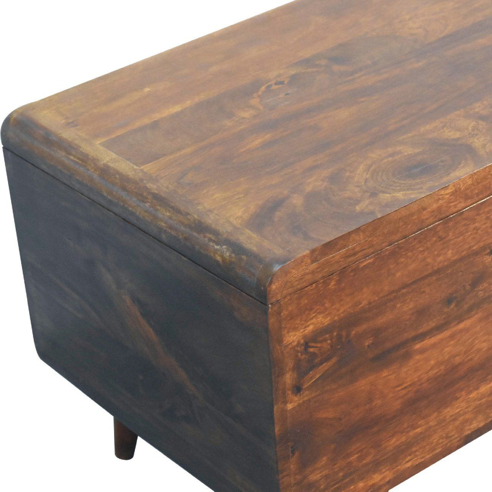 Artisan - Curved Chestnut Blanket Box