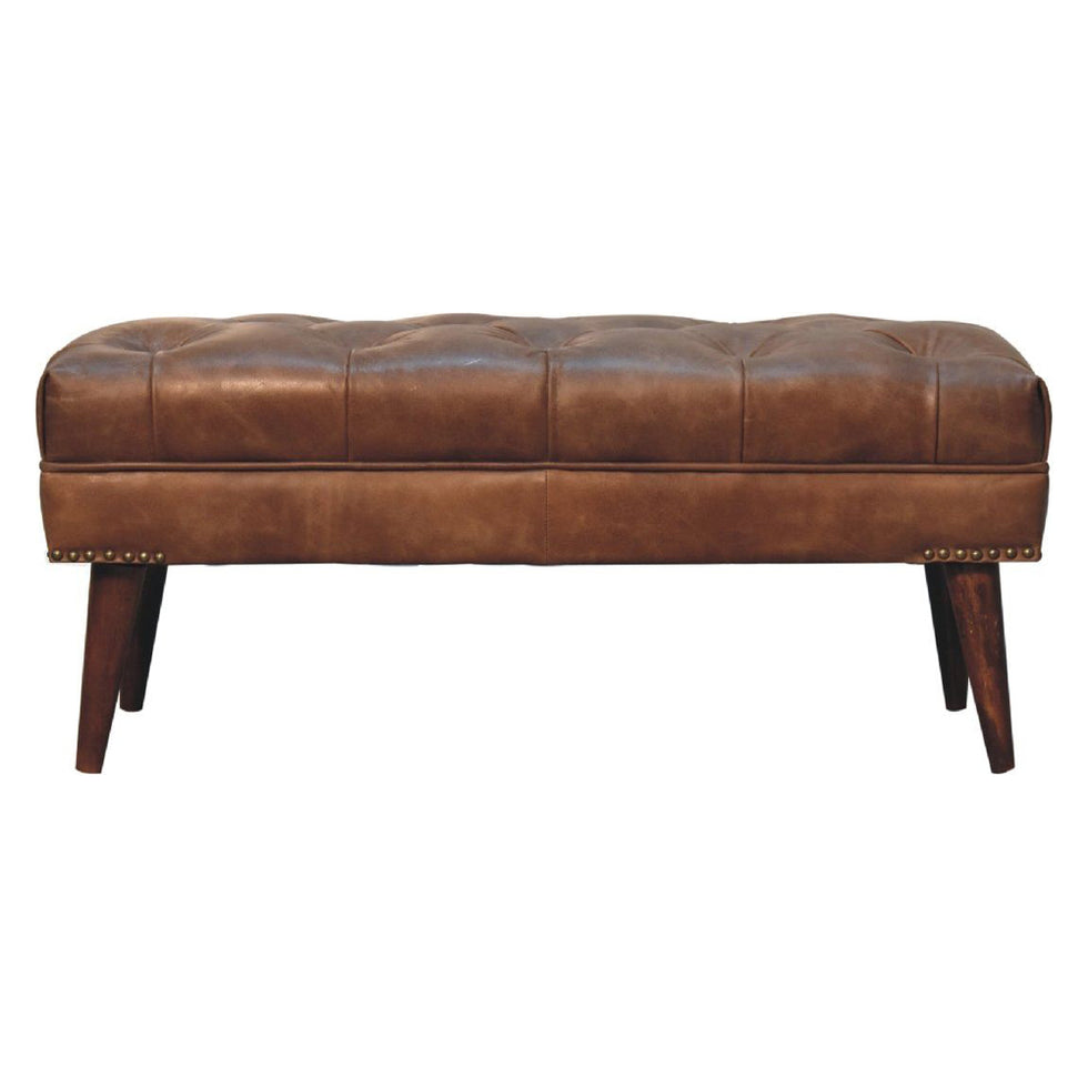 Artisan - Harbour Brown Leather Bench