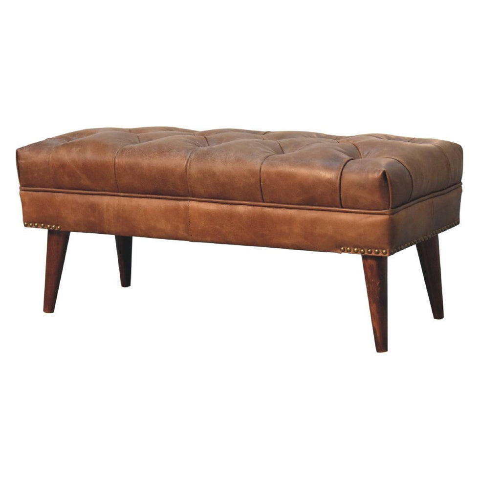 Artisan - Harbour Brown Leather Bench