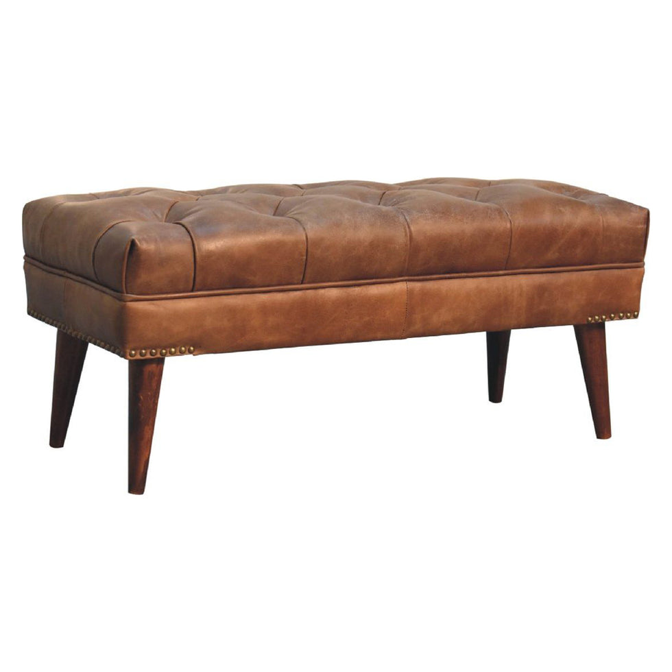 Artisan - Harbour Brown Leather Bench