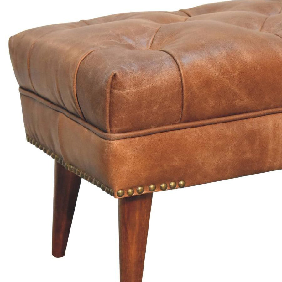 Artisan - Harbour Brown Leather Bench