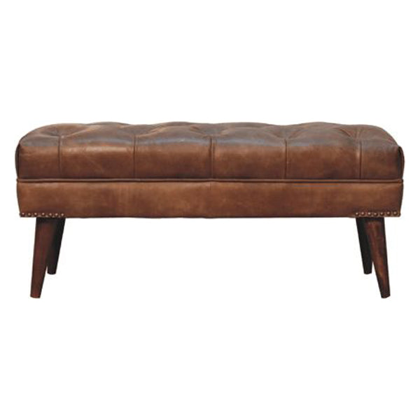 Artisan - Harbour Brown Leather Bench